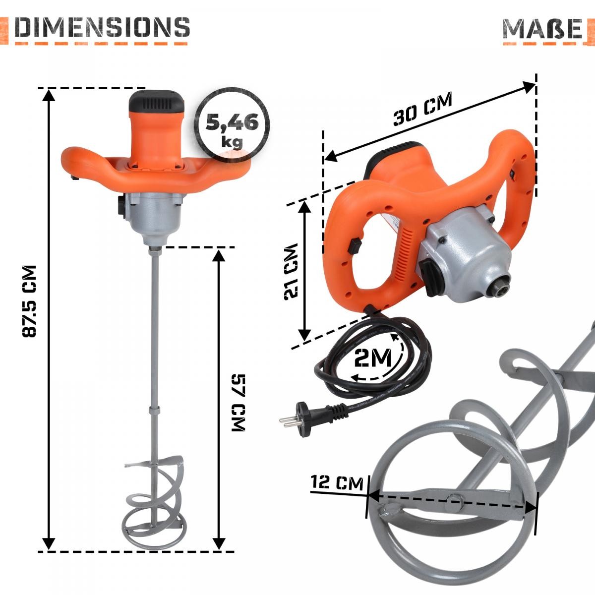 Timbertech Miscelatore Malta Cemento Colle Intonaco Elettrico Agitatore Trapano Ebay