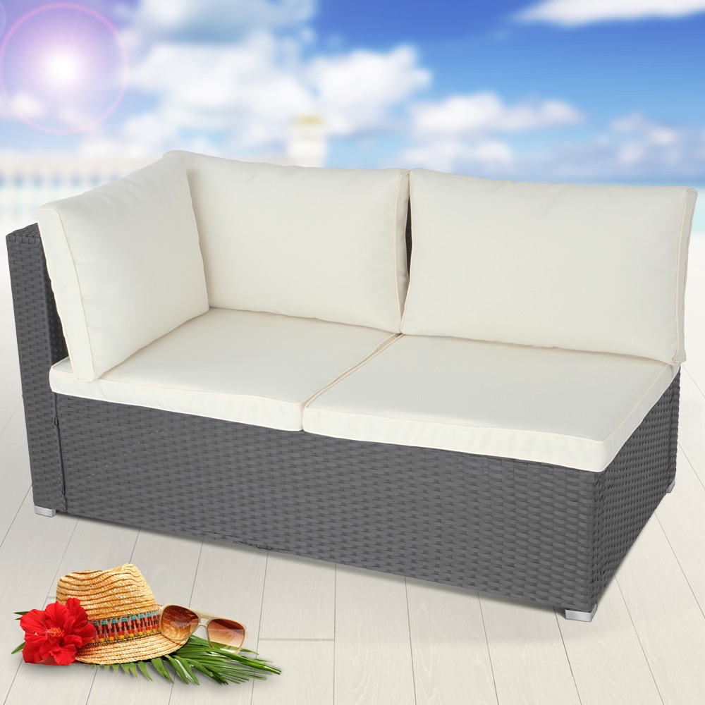 Poly-rattan Ecksofa 2 Sitzer Gartensofa Lounge Sofa Gartenmöbel Couch ...